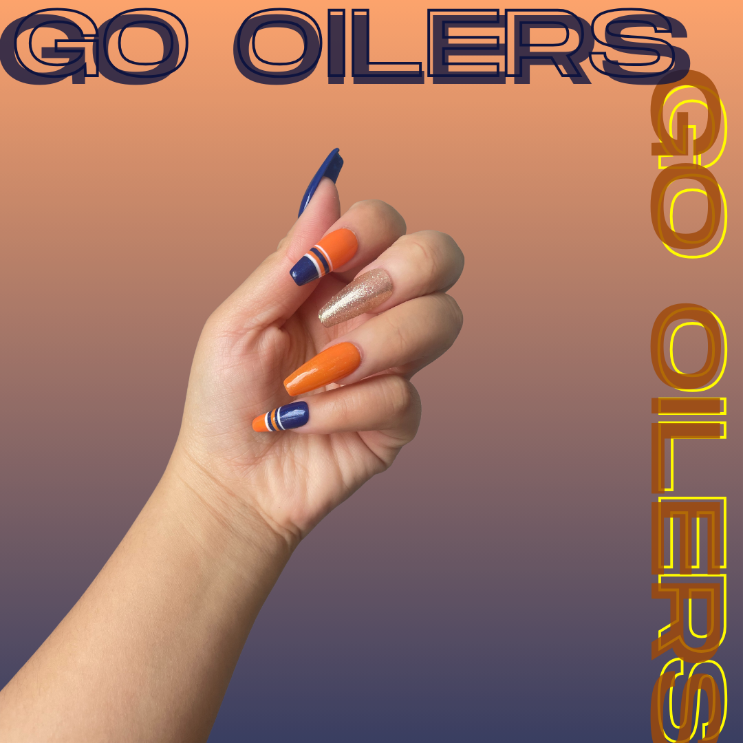 Go Oilers Press On Nails
