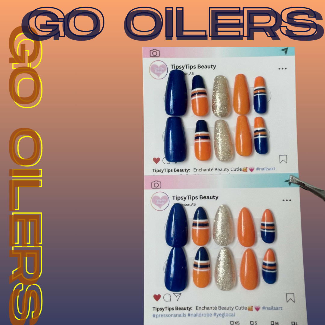 Go Oilers Press On Nails