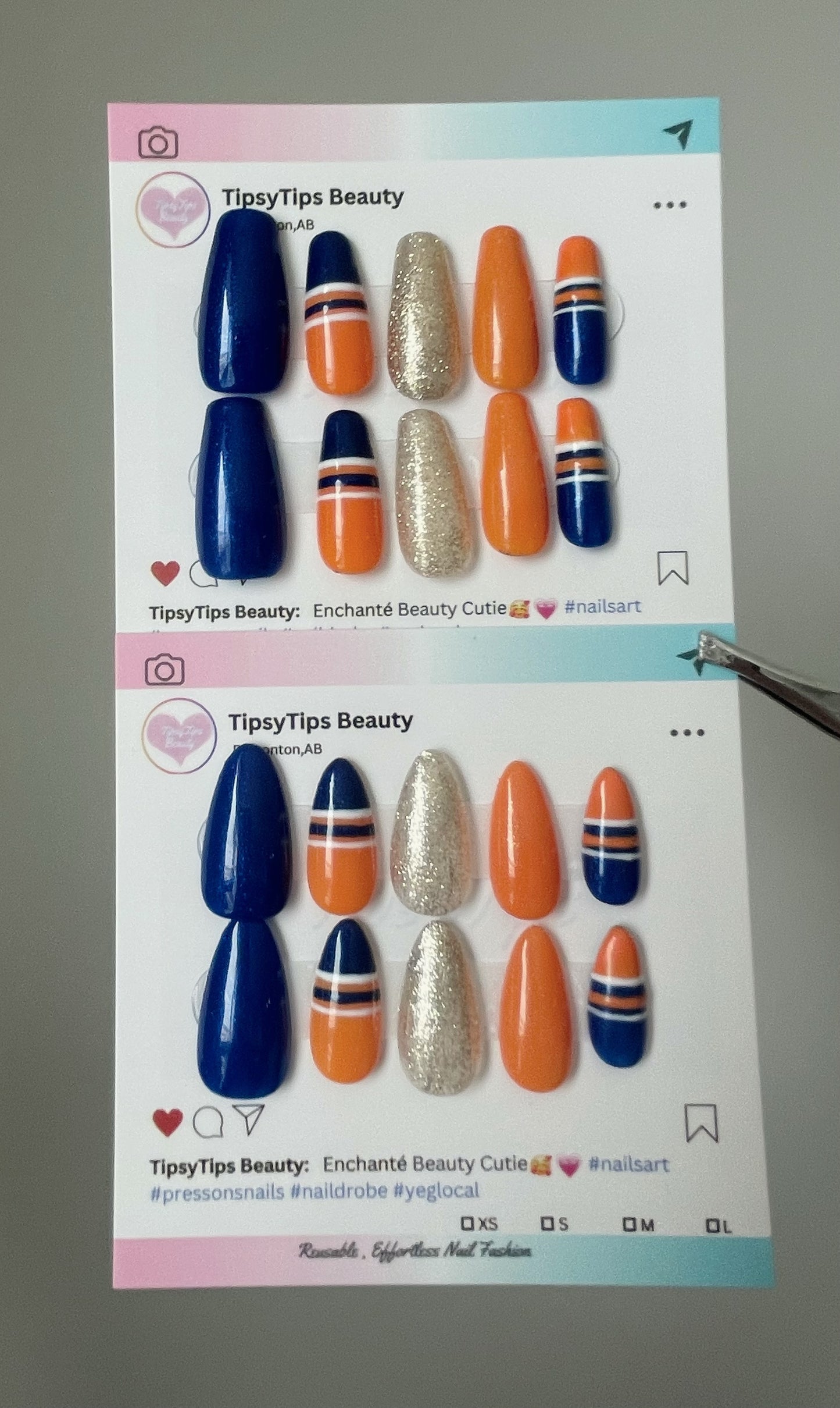 Go Oilers Press On Nails